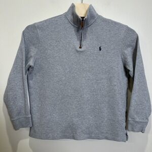 Polo Ralph Lauren Men's Cotton Quarter Zip Sweater Size LARGE Gray *read*